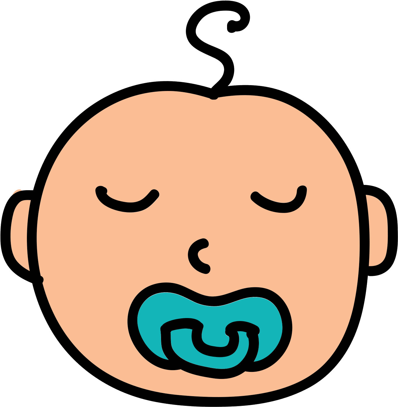 Sleeping Baby Icon - Smiley Face Clip Art (1600x1600)