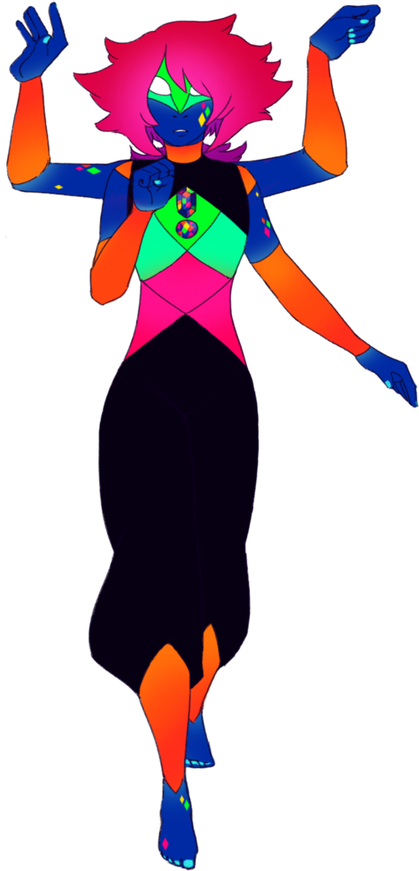 Harlequin Opal Fusion By Geek-antic - Harlequin Opal Steven Universe (614x1302)