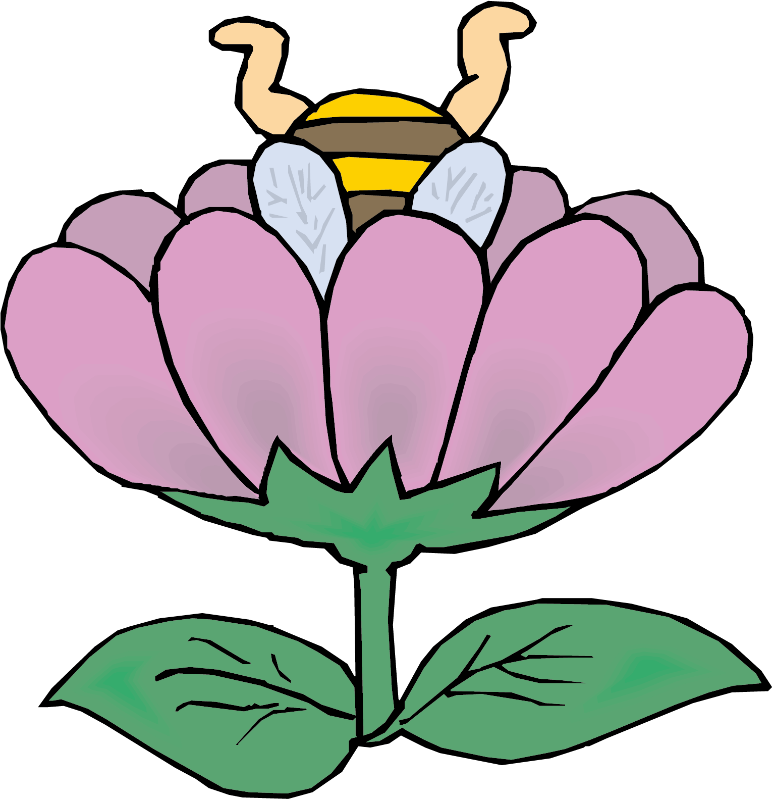 Honey Bee Animation Flower - Bee And Flower Animation (1837x1656)