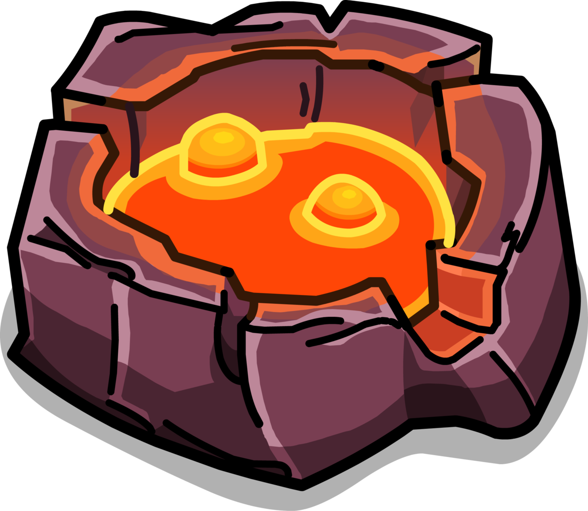 Lava Puddle Sprite 001 - Club Penguin Lava (2000x1740)