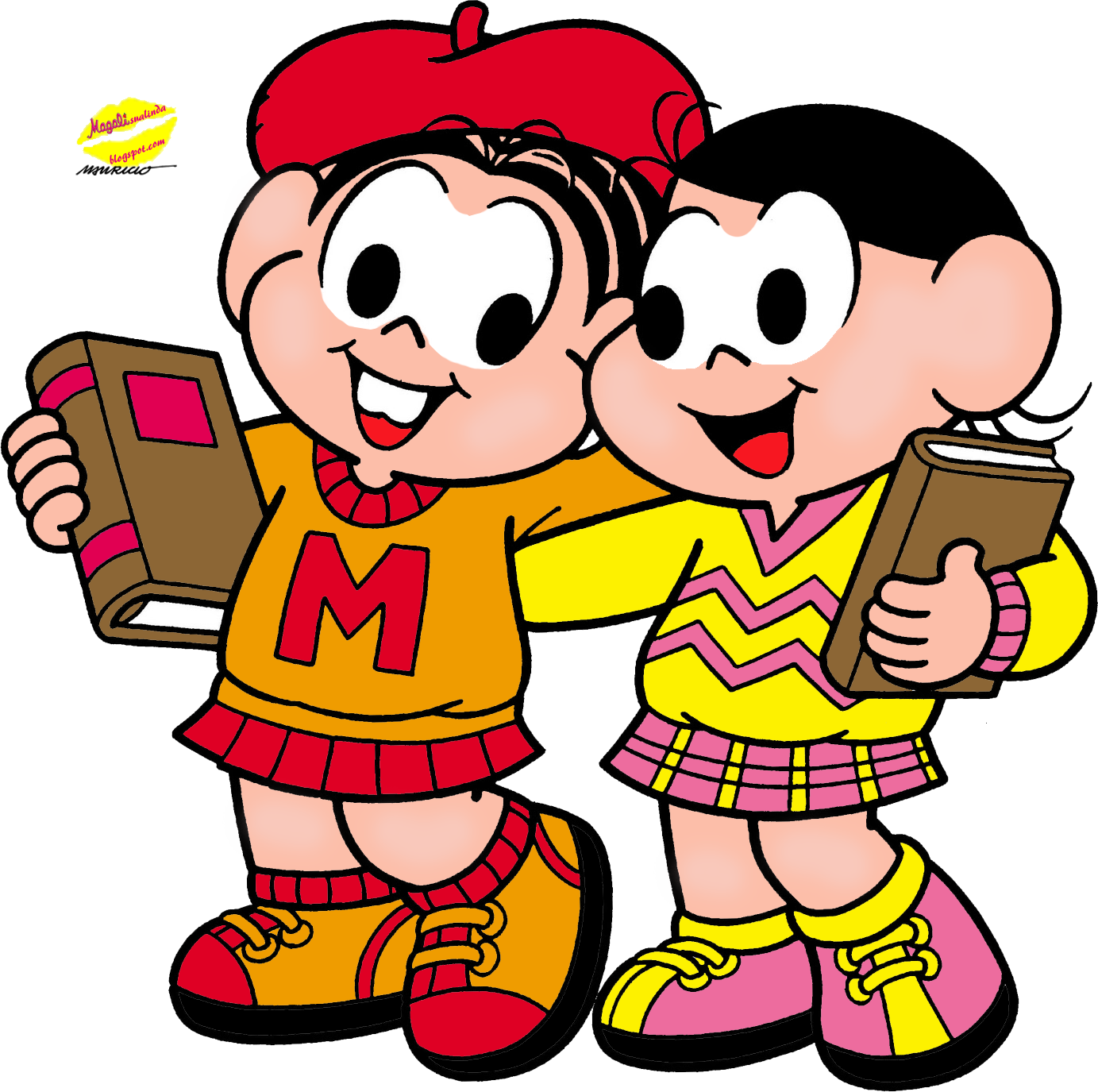 Lindas Gifs E Imagens - Turma Da Monica Escola Png (1383x1375)