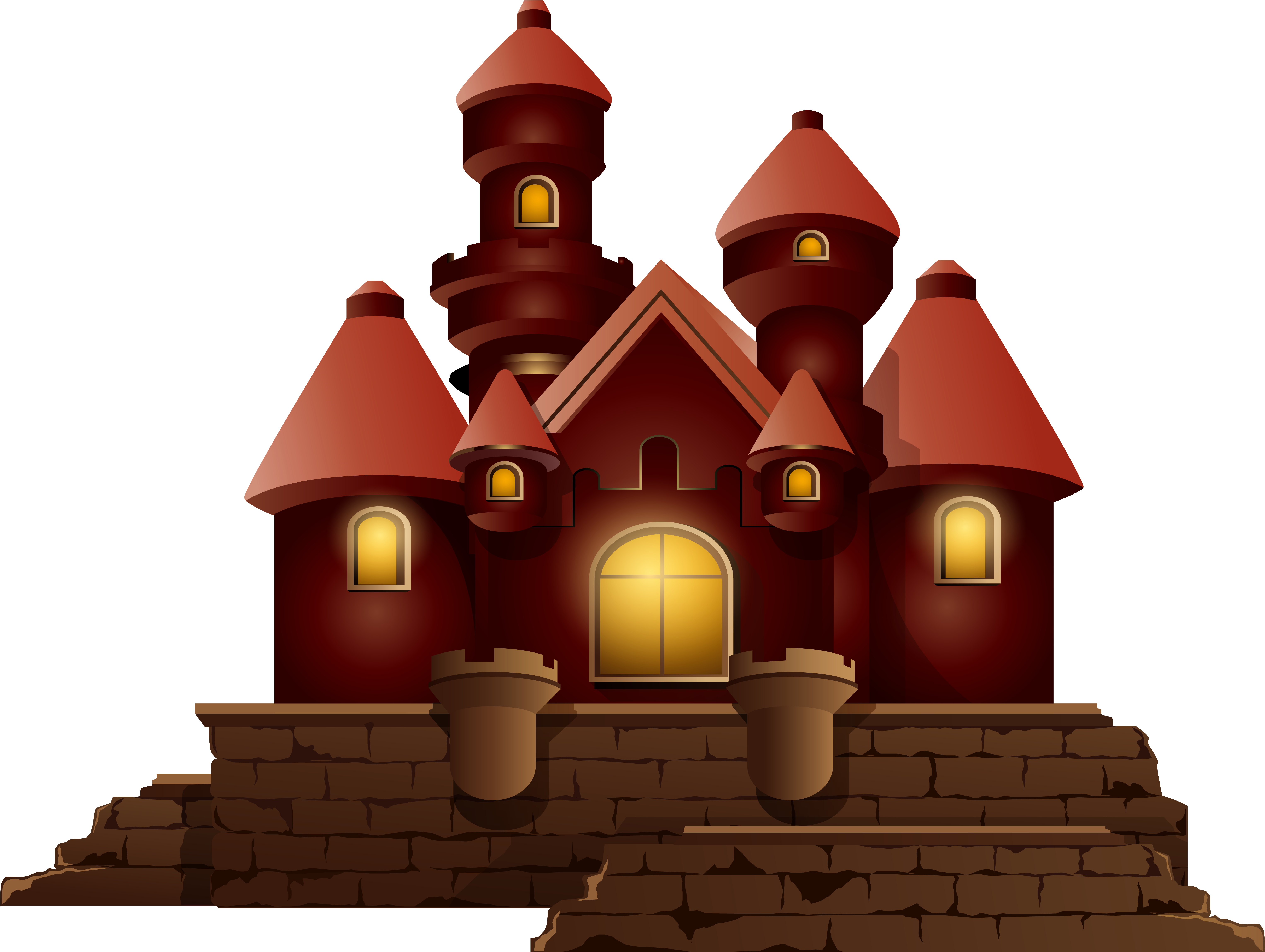 Red Small Castle Png Clipart Image - Small Castle Png (6269x4676)