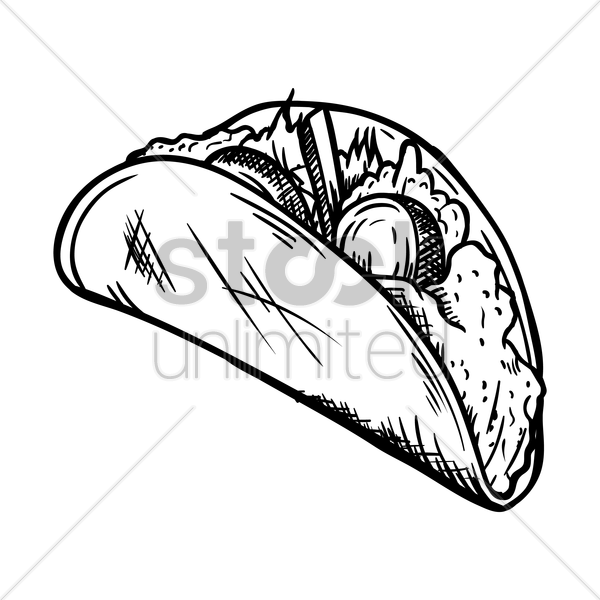 Drawn Taco - Taco (600x600)