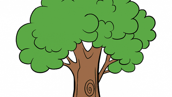 Unlimited Cartoon Tree Picture How To Draw A Easy Step - Draw A Cartoon Tree (585x329)