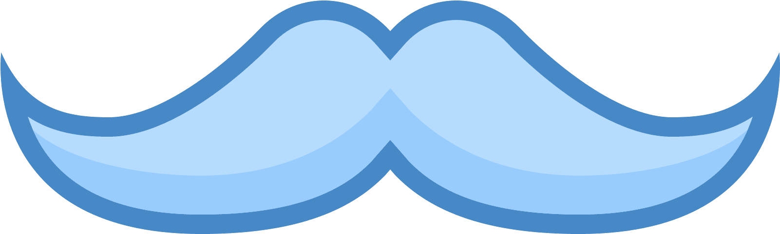 English Mustache Icon - Blue Mustache Png (1600x1600)