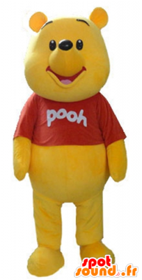 Mascot Winnie The Pooh, Famous Cartoon Yellow Bear - Ours Jaune Dessin Animé (300x400)