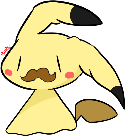 Mustache Mimikyu By Myumimon - Mustache Mimikyu By Myumimon (513x527)