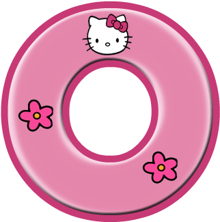 Abecedario Infantil Con Letras Mayúsculas, Color Rosado - Hello Kitty Alphabet Letters (387x387)