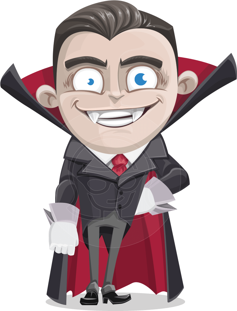 A Vampire Kid Cartoon Character, Formally Dressed In - Vampire (818x1060)