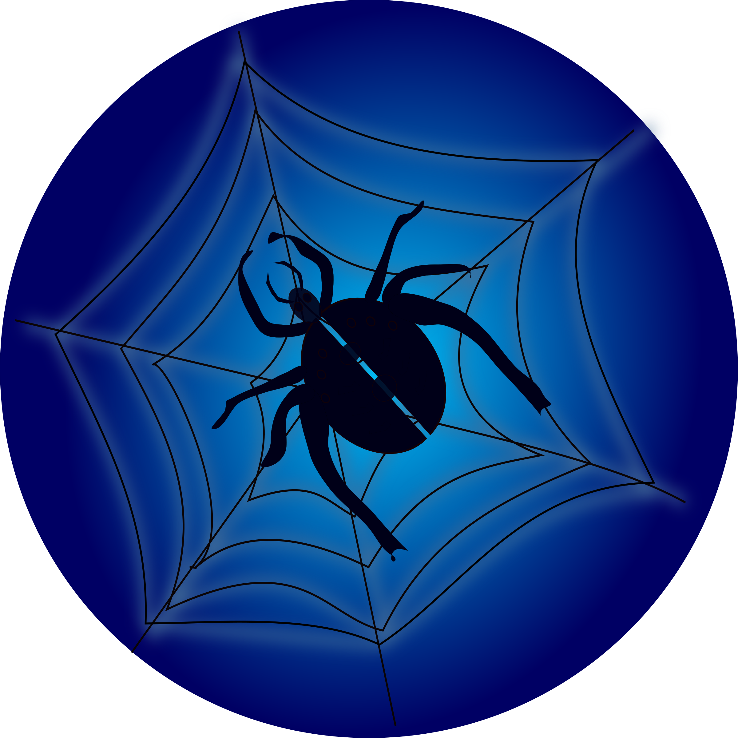Spider On Web - Clip Art (2400x2400)