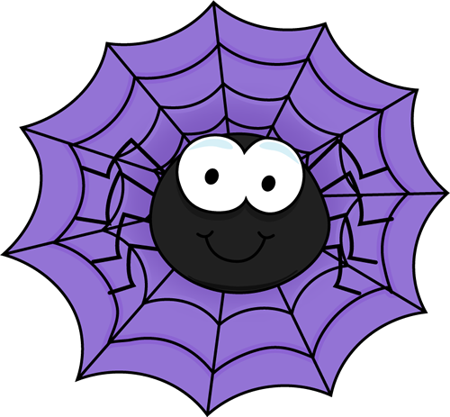 Spider In A Purple Spider Web - Spider Web Coloring Page (500x463)