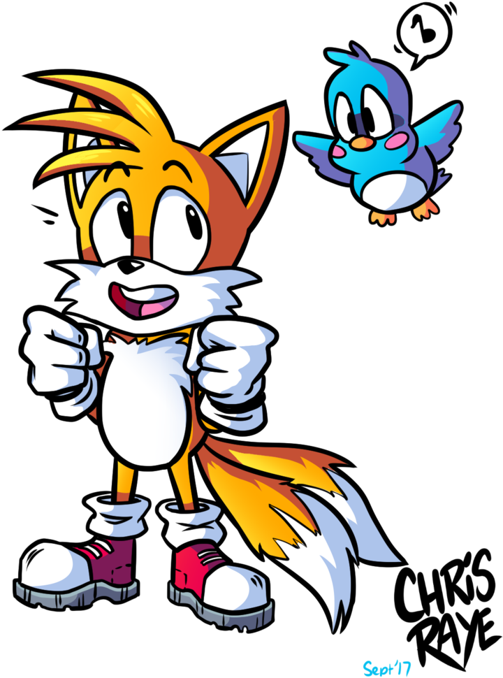 Tails And Flicky By Chris In The Abyss - Digital Art (800x1000)