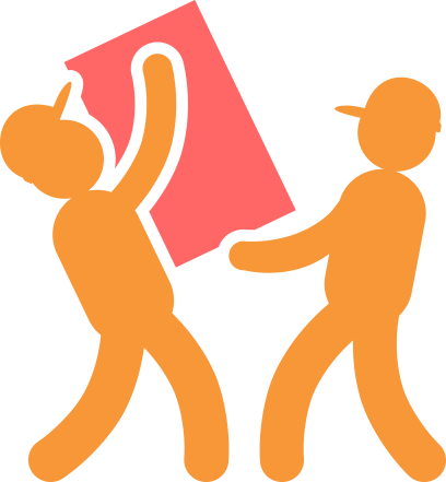 Illustration Of Two Movers Carrying A Big Box Together - Illustration (408x441)