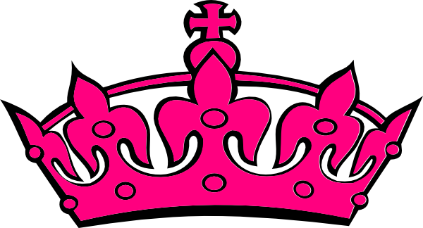 Pink Tilted Tiara Clip Art At Clkercom Vector Online - Black And Pink Crown Png (600x324)
