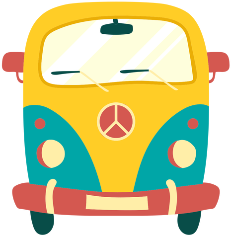 Painted Hippie Van Element Transparent Png - Hippie Van Cartoon (512x512)
