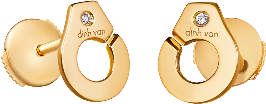 Dinh Van Puces D'oreilles Menottes Dinh Van R8 Or Jaune - Dinh Van 867311 (850x850)