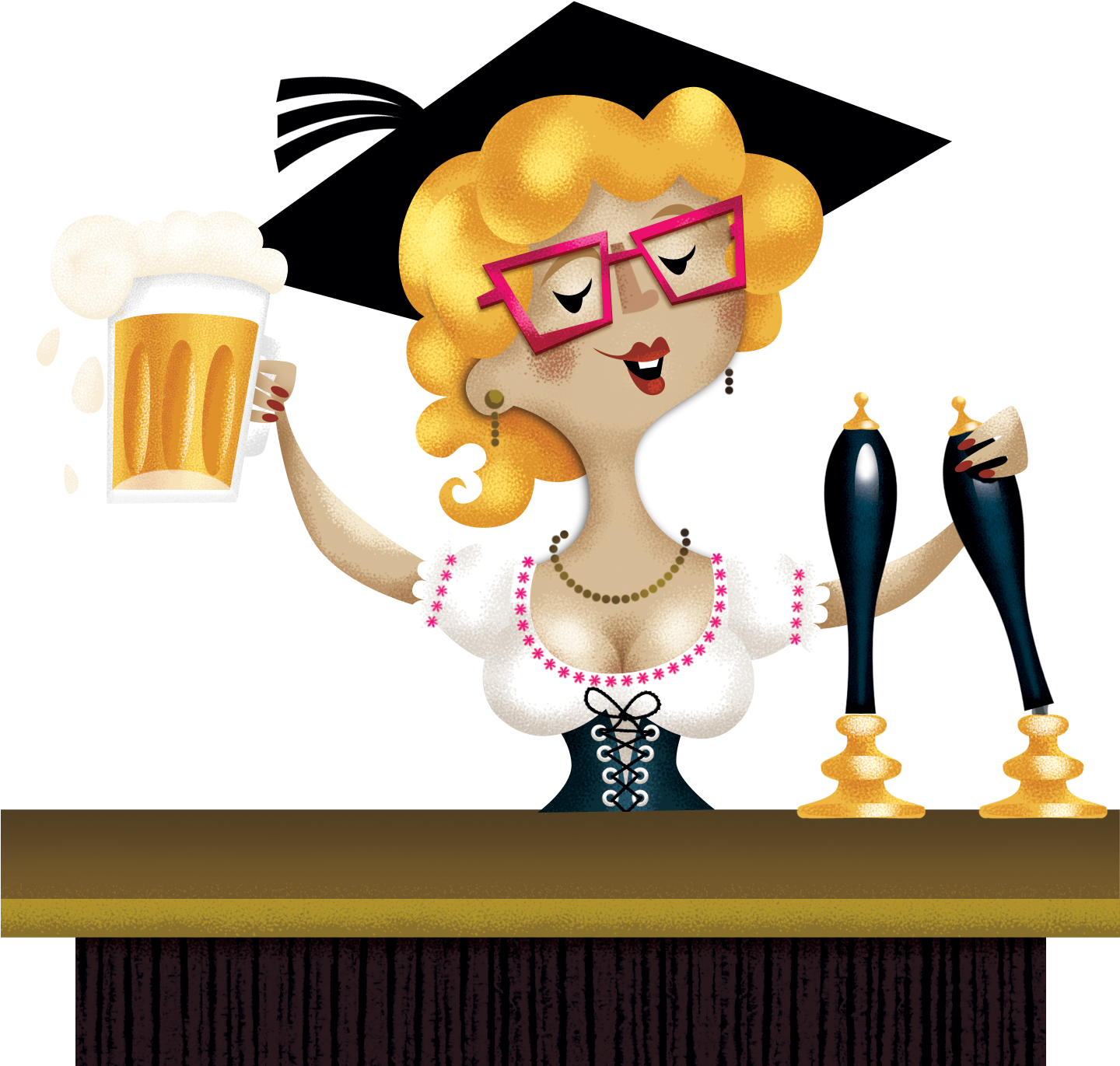 Beer Bartender Clip Art - Cartoon (1646x1517)