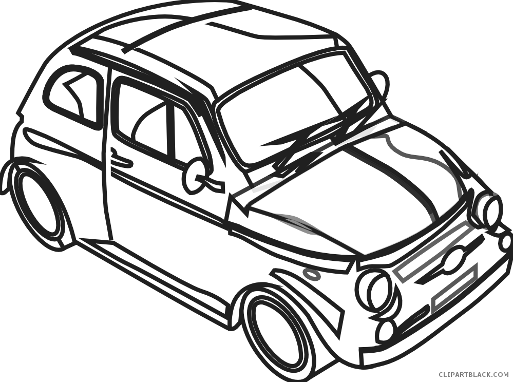 Race Car Transportation Free Black White Clipart Images - Cliparts Of A Car In Black And White (999x744)