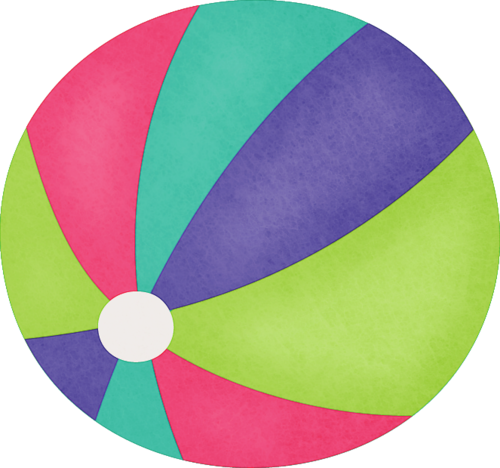 Mmullens Atthepool Beachball - Clip Art (500x468)