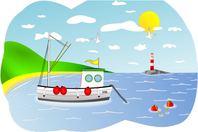 Fishing Boat Clipart Water Clipart - My Travel Diary By Floral Journals (640x480)
