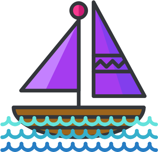 Sail Clipart Pink Boat - Uncompressed Png (512x512)