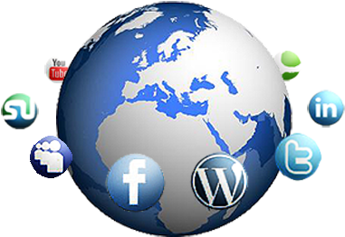 Globe Clipart Social Media - Globe And Social Media (487x279)