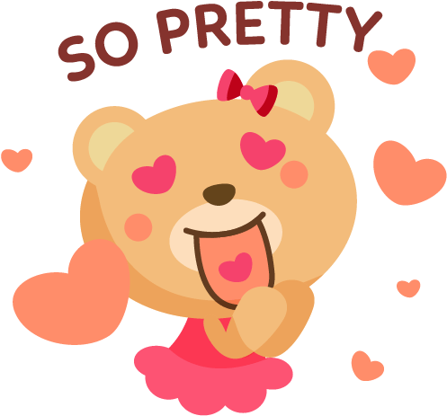 Bearelina Messages Sticker-7 - Cartoon (608x608)