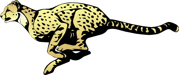 Jaguar Clipart - Cheetah Running Clipart Png (600x252)