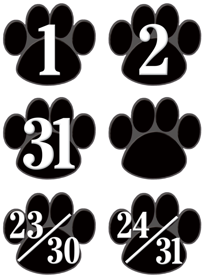 Tcr5232 Black Paw Prints Calendar Days Image - Teacher Created Resources 5232 Black Paw Prints Calendar (900x900)