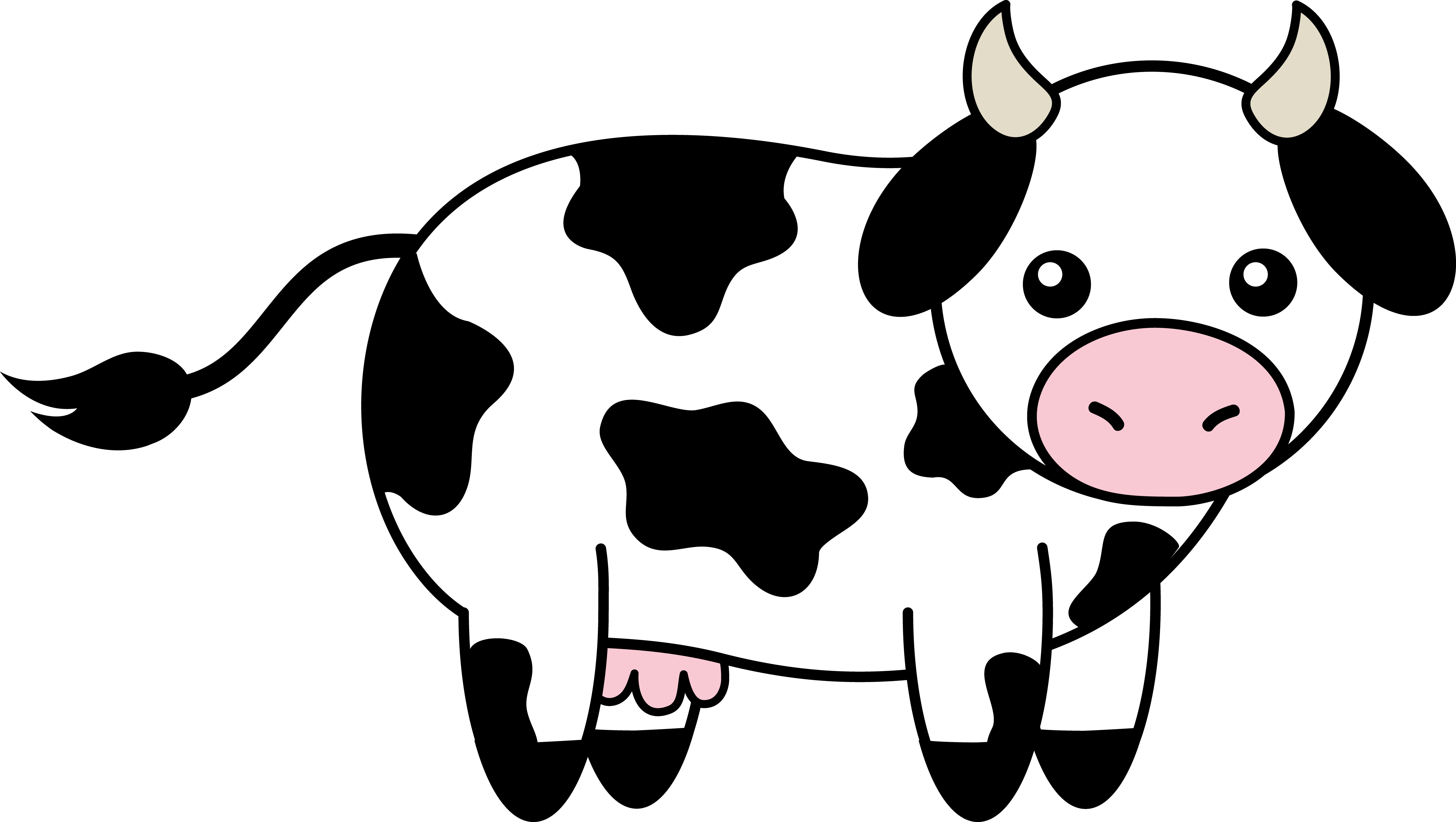 Dairy Cow Clipart - Cute Cows (7135x4028)