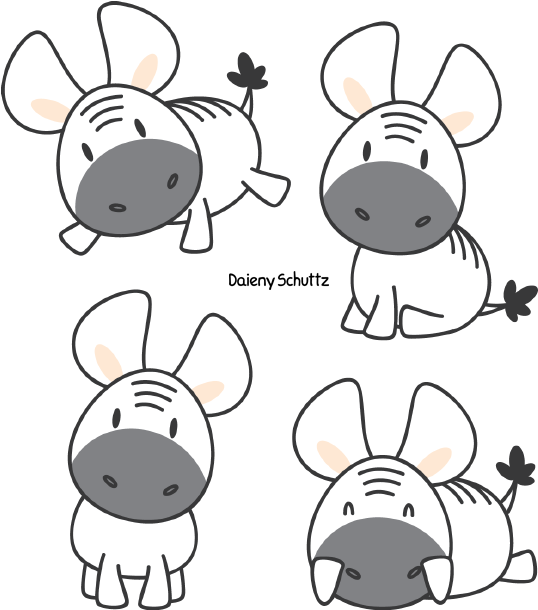 Little Zebra By Daieny - Cartoon (600x672)