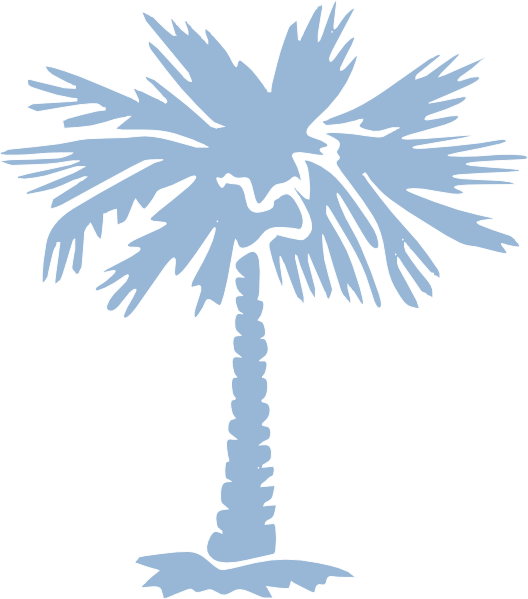 Date Palm Clipart Navy Blue - Palmetto Tree And Crescent Moon (528x599)