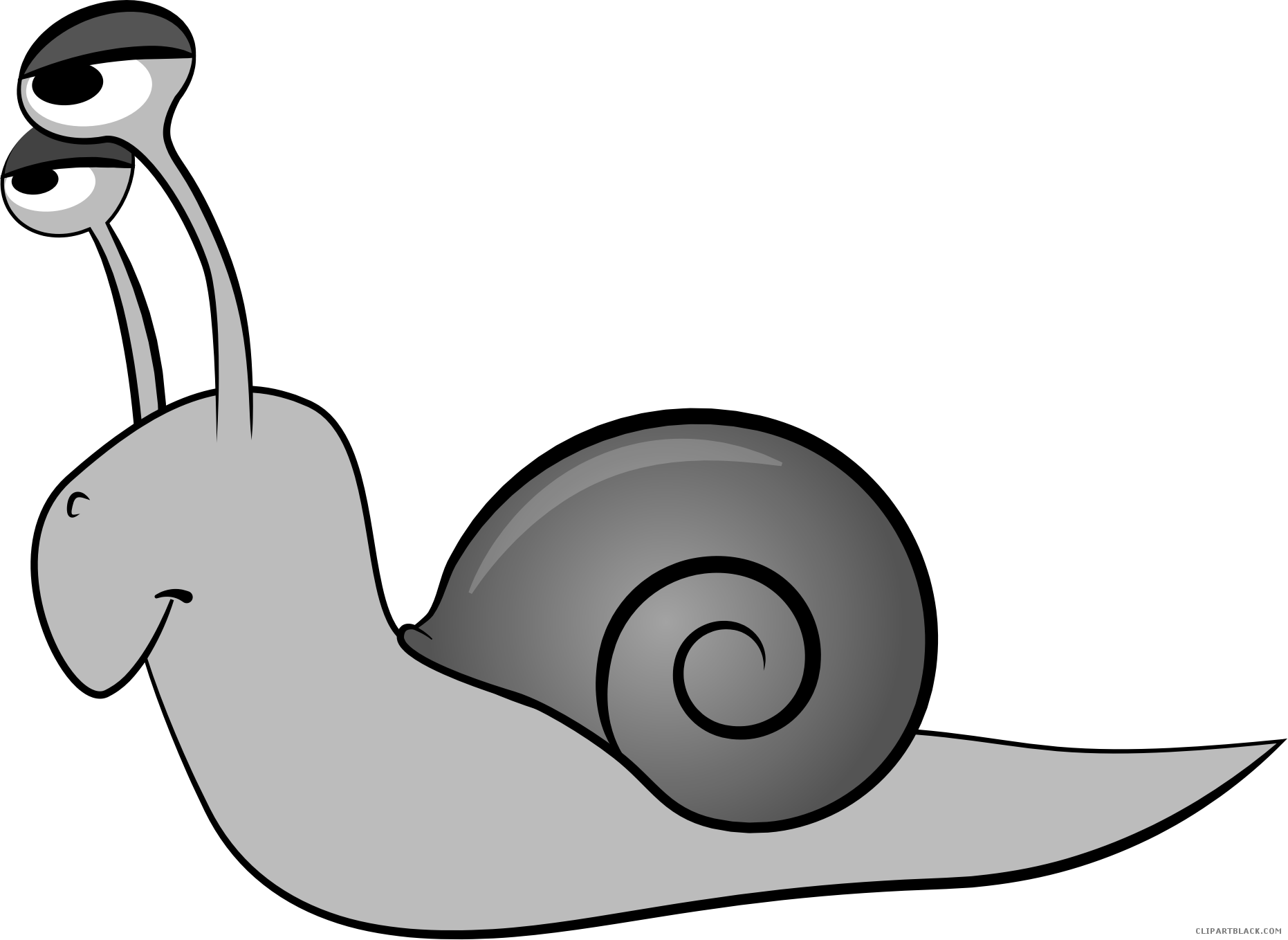 Cartoon Snail Animal Free Black White Clipart Images - Snail Png Cartoon (1862x1358)