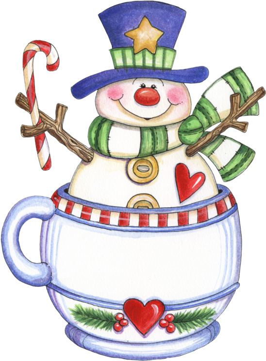 Snowman Clipartchristmas Clipartchristmas Imageswinter - Snowman In A Mug Clipart (588x784)