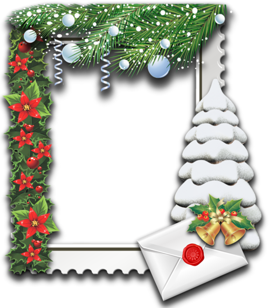 Transparent Christmas Photo Frame With Snowtree - Christmas Day (524x600)