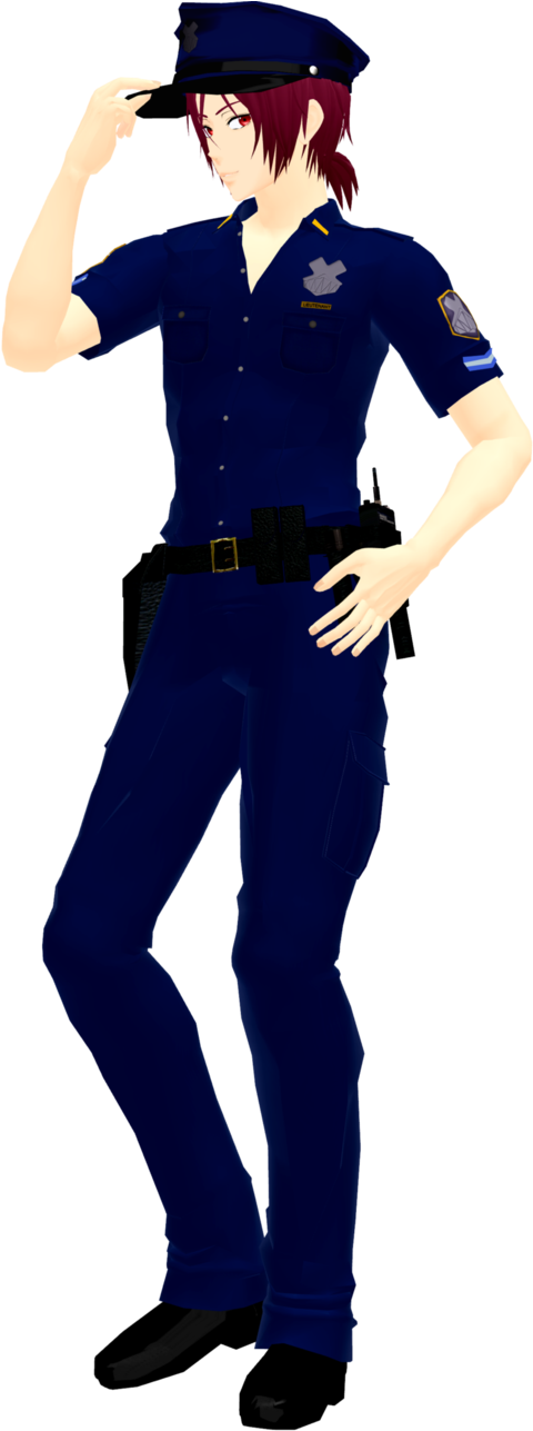 Police Officer Anime Uniform Deviantart - Anime Police Officer Png (619x1289)