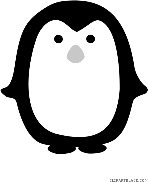 Cute Penguin Animal Free Black White Clipart Images - Penguin Printable (495x700)