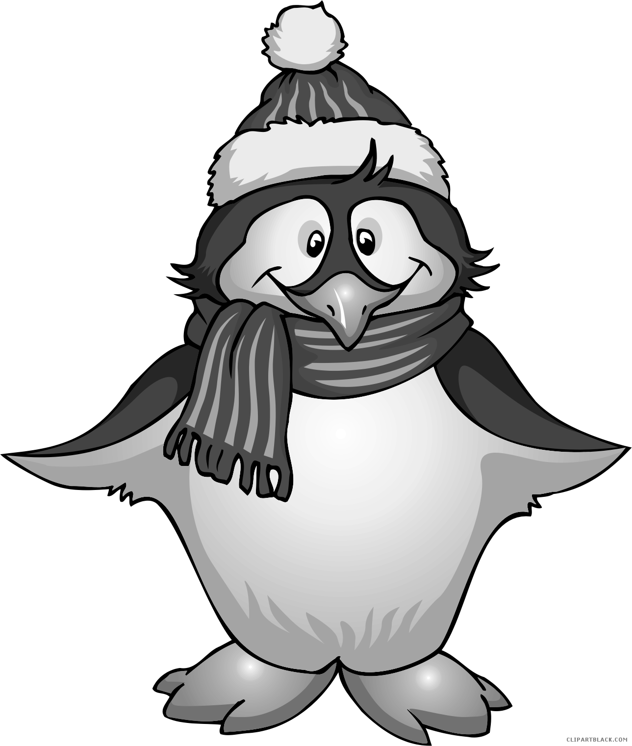 Christmas Penguin Animal Free Black White Clipart Images - Best Gift - Penguin Hoodie/t-shirt/mug Black/navy/pink/white (1289x1521)