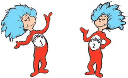 Nice Thing One And Thing Two Images Image Thing 1 Thing - Cat In The Hat Knows (436x308)