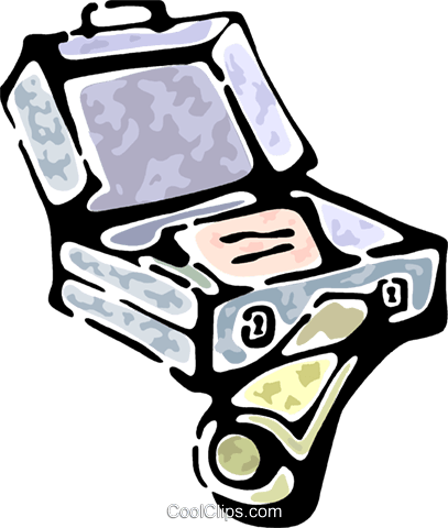 Briefcase With A Newspaper Royalty Free Vector Clip - Briefcase With A Newspaper Royalty Free Vector Clip (407x480)