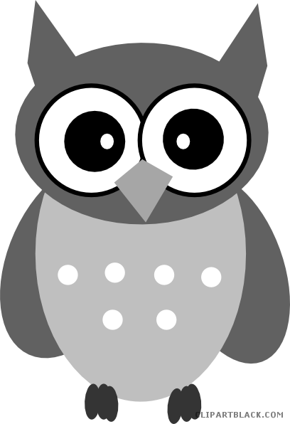 Amazing Owl Animal Free Black White Clipart Images - Gambar Owl (408x596)