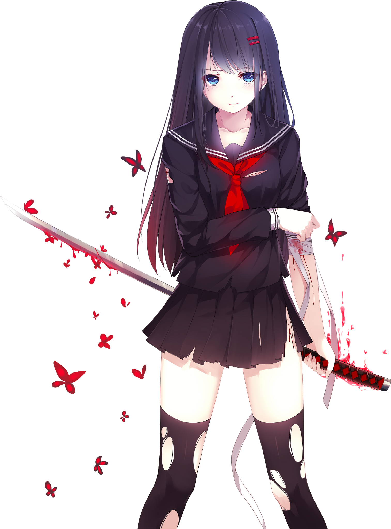 Anime Girl - Bloody Butterfly Anime (1513x2048)