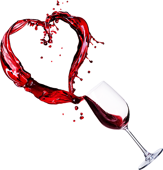 Wine Glass Heart Png (543x567)