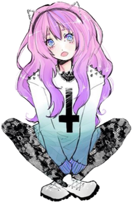 Cute Neko Pastel Goth Guurrl - Pastel Goth Anime Girl (420x420)