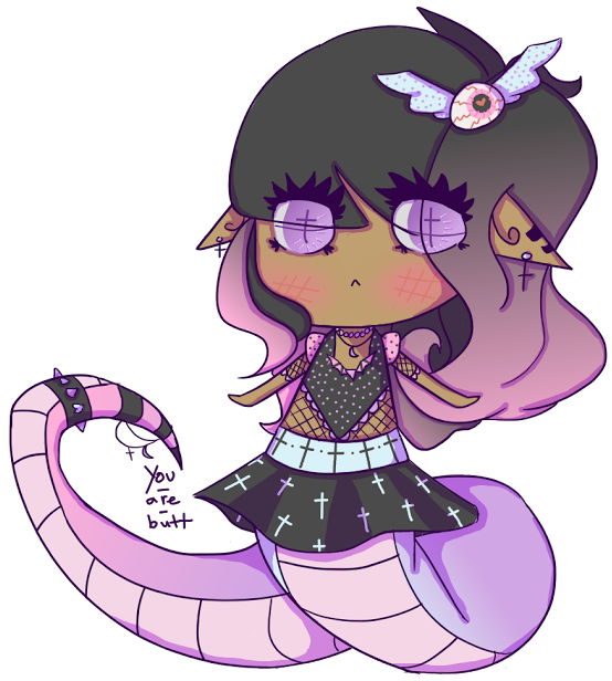 Pastel Goth Naga By Narwhalinsanity - Cartoon (588x630)