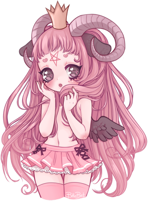 Anime Mangaka Magical Girl Drawing - Baphomet Girl (500x680)