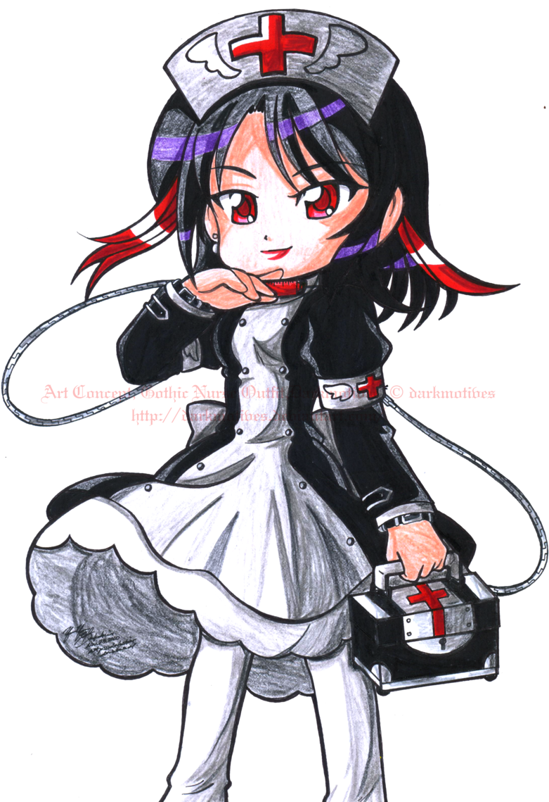 Chibi Gothic Nurse Darkmotives By Darkmotives Chibi - Anime Images Emo Nurse (800x1139)