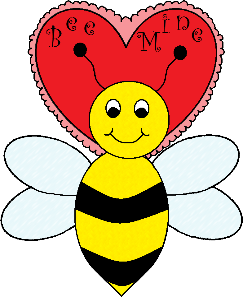 Valentines Day Clipart Bee - Clipart Of A Bees (833x971)