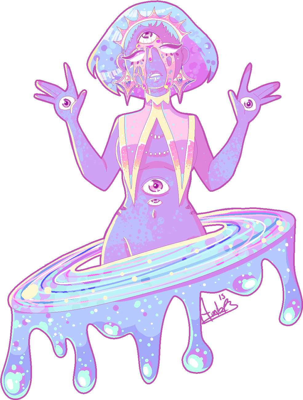 “all Seeing” - Pixel Art Pastel Goth (1070x1348)