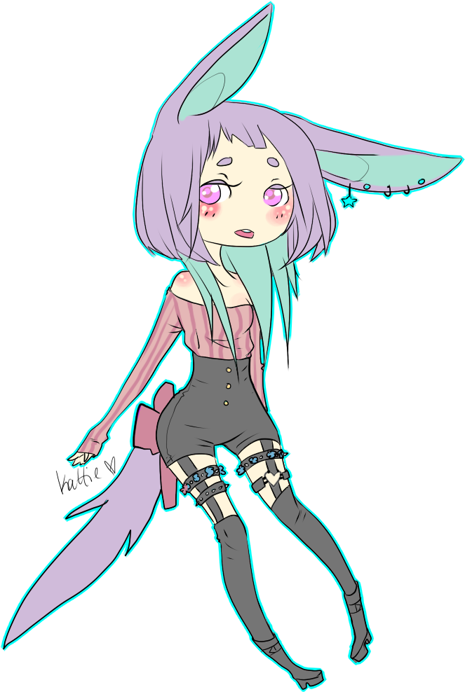 Pastel-goth Adoptable [sold] By Kukuku0kattie - Pixel Art Transparent Background (696x998)